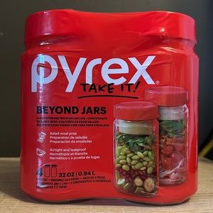 Pyrex Beyond Jars 32-oz. Glass Salad Jar Set